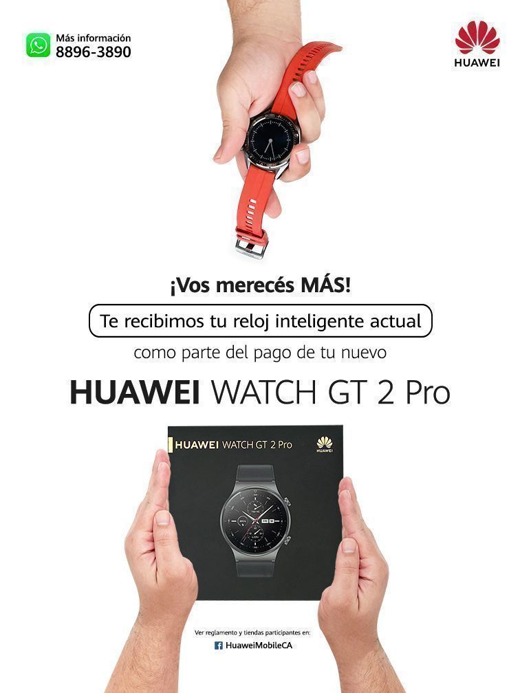 Su reloj inteligente actual le servirá como parte de pago al comprar un Huawei Watch GT 2 Pro